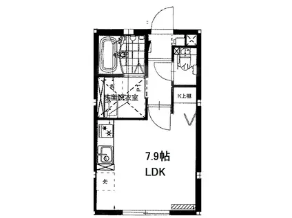 アズール三浦海岸(ワンルーム/1階)の間取り写真
