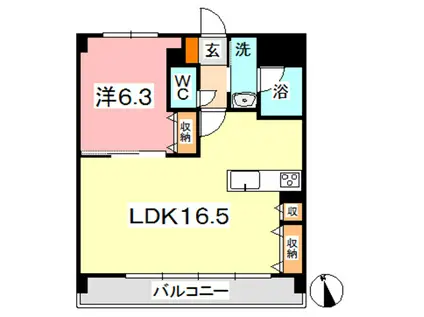 FORTUNA老松(1LDK/1階)の間取り写真