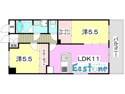 F・アネックスII(2LDK/5階)の間取り写真