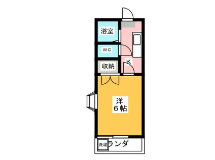 パレドールA(1K/2階)の間取り写真