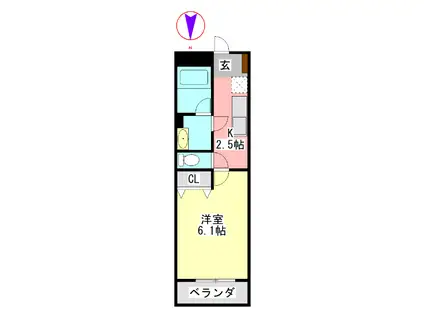 IS GIFUEKIMAE(1K/4階)の間取り写真