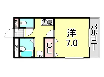 岡田マンション(1K/3階)の間取り写真