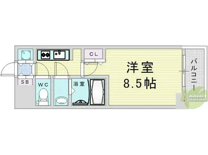 サムティ姫島LIBERLE(1K/2階)の間取り写真