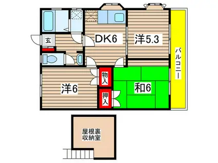 ミノハウス宮崎(3DK/2階)の間取り写真