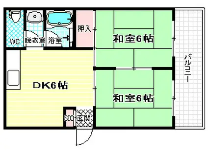 ACTY池田(2DK/4階)の間取り写真