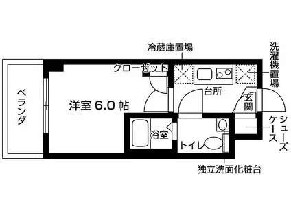 LOCS HIYOSHI(ワンルーム/3階)の間取り写真