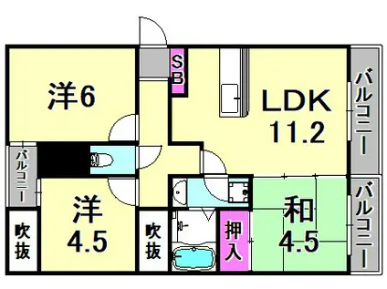 サーティ福弥(3LDK/3階)の間取り写真