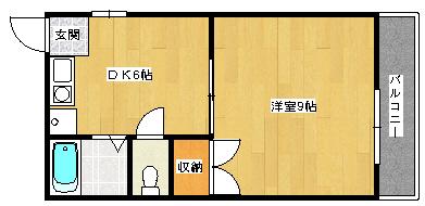 メゾン宮の町(1K/1階)の間取り写真