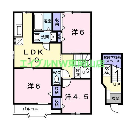 ヴィラフォーレストB(3LDK/2階)の間取り写真