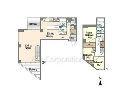 JOYLUXE THE RESIDENCE AKIYA(3LDK/2階)の間取り写真