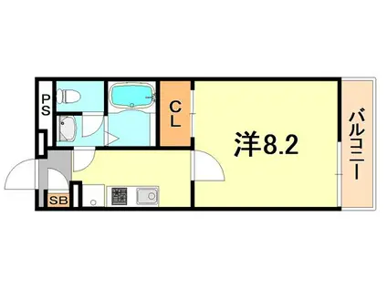 クレイノコンフォール杭瀬北新町(1K/3階)の間取り写真