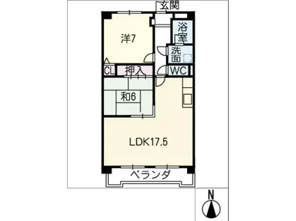 ハイムビーオールII(2LDK/1階)の間取り写真