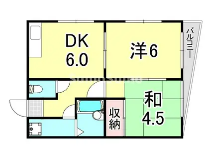 中内ハイツ(2DK/2階)の間取り写真