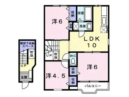 ファミールFUJIA(3LDK/2階)の間取り写真