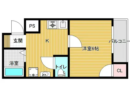 ビクトリーレジデンス(1K/2階)の間取り写真