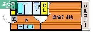 アルスアイパワー(1K/1階)の間取り写真