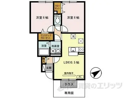 ルミエール(2LDK/1階)の間取り写真