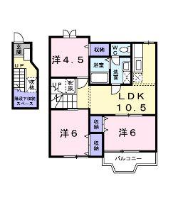 リヴィエールプレッソK B(3LDK/2階)の間取り写真
