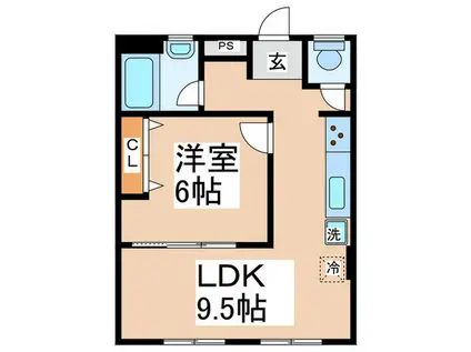 平塚紅谷座ビル(1LDK/3階)の間取り写真