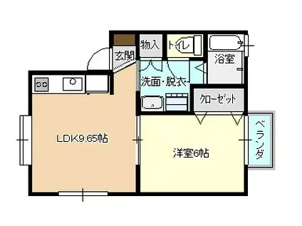 メモ・フローラル(1LDK/1階)の間取り写真