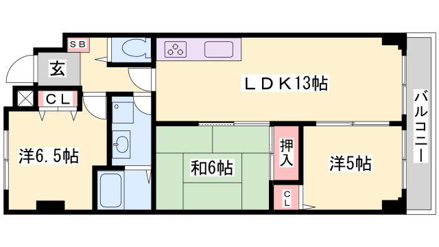 ブルー・エス(3LDK/3階)の間取り写真