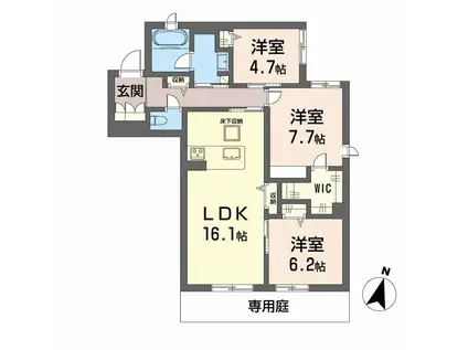 シャーメゾン別府ステラ(3LDK/1階)の間取り写真