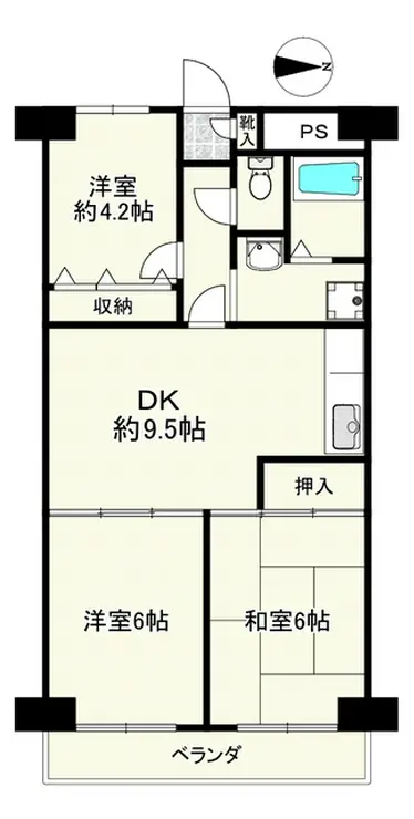 グリーンヒルズたちばな 2階階 間取り