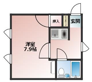 パルファン(1K/2階)の間取り写真