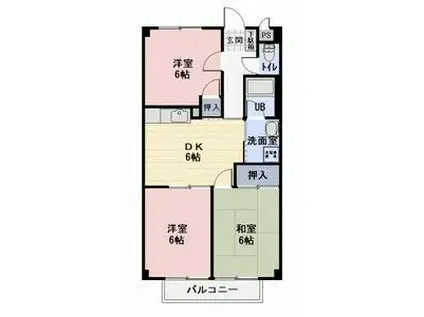 SURPLUS THREE丘E(3DK/2階)の間取り写真