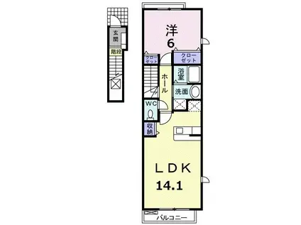 カルムプロムナード(1LDK/2階)の間取り写真