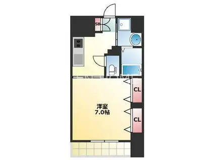 PARK HILLS 上本町壱番館(1K/10階)の間取り写真