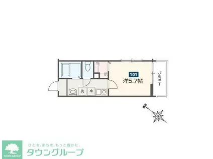 MELDIA東岩槻駅前(1K/1階)の間取り写真