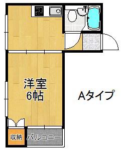ローレルハイツ岡本(1DK/6階)の間取り写真