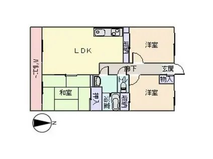 シティパレス(3LDK/3階)の間取り写真