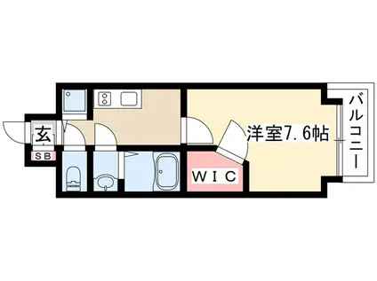 プレサンス栄ライズ(1K/3階)の間取り写真