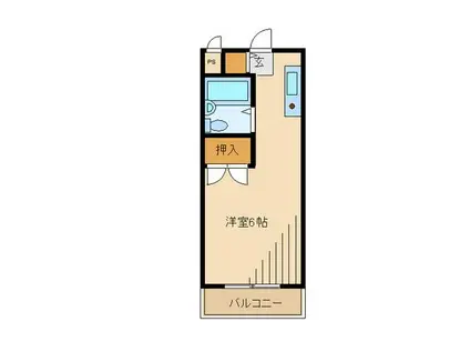 ウインク松木(ワンルーム/2階)の間取り写真