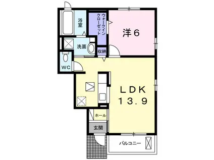 FIELD STONE B(1LDK/1階)の間取り写真