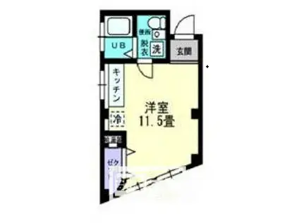 フレール津倉(ワンルーム/3階)の間取り写真