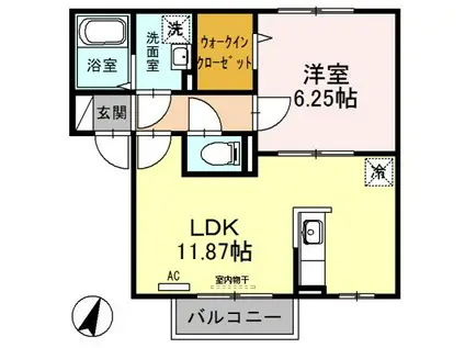 プリマヴェーラ(1LDK/2階)の間取り写真