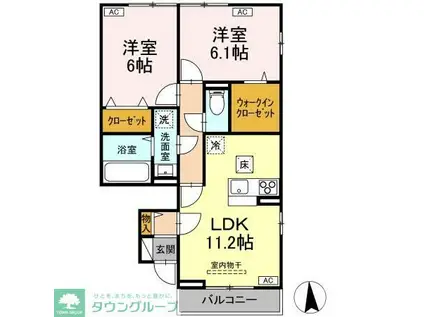 ガーネット I(2LDK/1階)の間取り写真