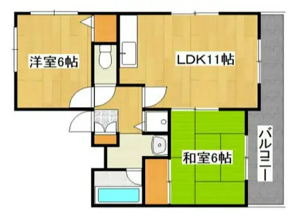 ゲイナーズヒルW(2LDK/1階)の間取り写真