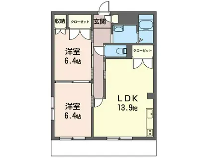 ハイライズ富士見台(2LDK/3階)の間取り写真