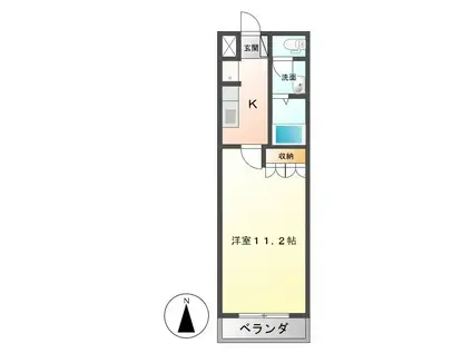 EVER GREEN(1K/2階)の間取り写真