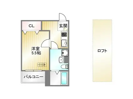 サンクス東須磨(1K/1階)の間取り写真