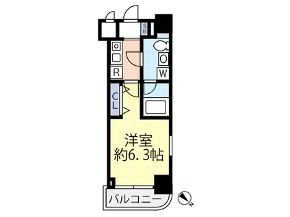 グリフィン横浜・桜木町駅前(1K/2階)の間取り写真