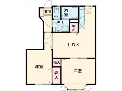 ポワール・メゾンⅡ番館(2LDK/1階)の間取り写真