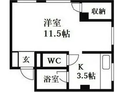 パレスマンション(1K/5階)の間取り写真