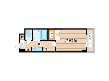 インディアンホースビルサザンコンド(1K/4階)の間取り写真