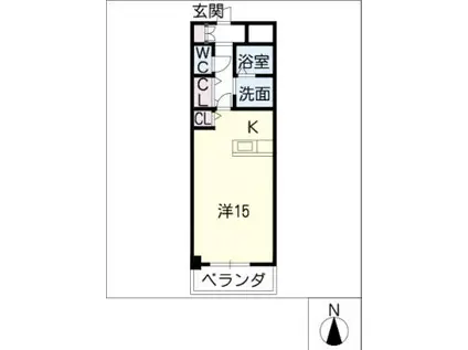 カーサ ソラティーオ(ワンルーム/4階)の間取り写真