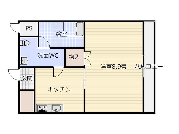 プログレッソ(1K/4階)の間取り写真